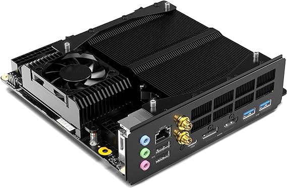 MINISFORUM BD770i Mini PC Motherboard AMD Ryzen 7 7745HX Radeon 610M DDR5 Dual Channel Barebone Gaming PC, 2X PCIe5.0 SSD/PCIe5.0x16, HDMI2.0|DP1.4|USB-C(8K@60Hz), M.2 2230 Key E Slot, 2.5Gbps LAN