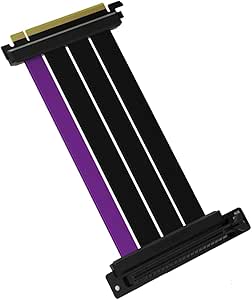 Cooler Master Câble élévateur PCIe 4.0 x16-200mm, noir/violet, connecteurs PCIe X 16, fiche vers PCIe X16 jack 90°