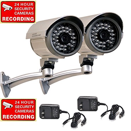 VideoSecu 2 Outdoor Built-in SONY CCD Infrared Home CCTV Security Surveillance Bullet Cameras IR LED Day Night Wide Angle CCB