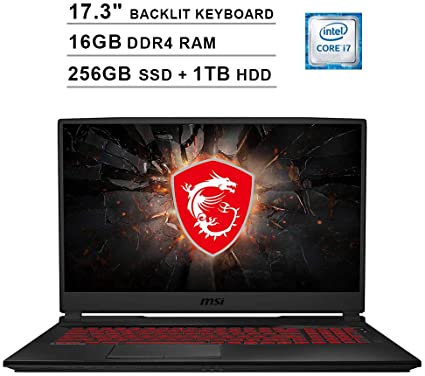 2020 Newest MSI Raider GL75 17.3 Inch FHD 1080p Gaming Laptop (Inter 6-Core i7-9750H up to 4.5GHz, 16GB DDR4 RAM, 256GB SSD (Boot)   1TB HDD, GeForce GTX 1660 Ti 6GB, Backlit KB, Webcam, Windows 10)