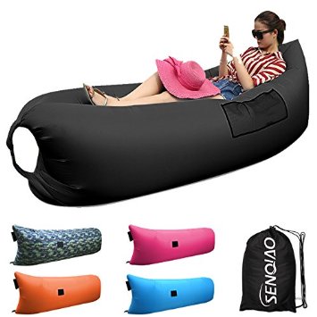 SENQIAO -Inflatable Lounger Air Filled Balloon Furniture, Hangout Bean Bag, Outdoor or Indoor Air Sleeping Sofa, Couch, Portable Waterproof Compression Sacks for Camping, Beach, Park, Backyard