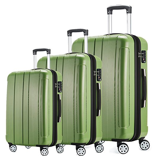 Fochier Luggage 3 Piece Expandable Spinner Set with TSA Lock