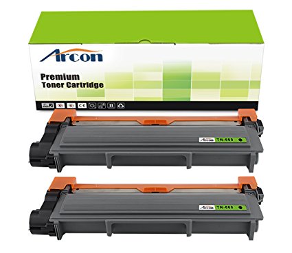 ARCON Compatible Toner Cartridge Replacement for Brother TN660 TN-660 TN660 (Black, 2-Pack)