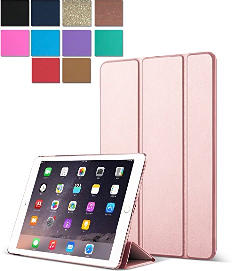 iPad Pro 10.5 Case( A1701 , A1709 ) Cover Tri Fold Ultra Slim Fit Smart Shell Protective Premium Cover Auto Sleep/Wake, Multi-Angle Stand, Lightweight For Apple iPad Pro 10.5 Inch 2017 – Rose Gold