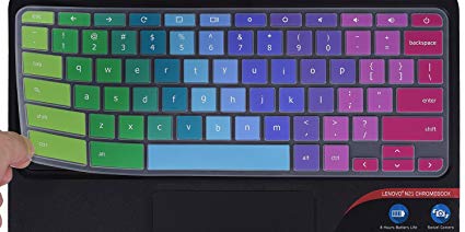 Colorful Lenovo Chromebook Keyboard Cover Fit 2019/2018 Lenovo Chromebook C330 11.6"/Flex 11 Chromebook/Chromebook N20 N21 N22 N23 100e 300e 500e 11.6"/Chromebook N42 N42-20 14 inch, Rainbow