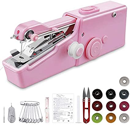 Mini Sewing Machine,Portable Electric Handheld Sewing Machine, Household Sewing Tool for Kids Clothing,Fabric,DIY Clothes,Home,Travel,Kids & Adult(31Pcs)