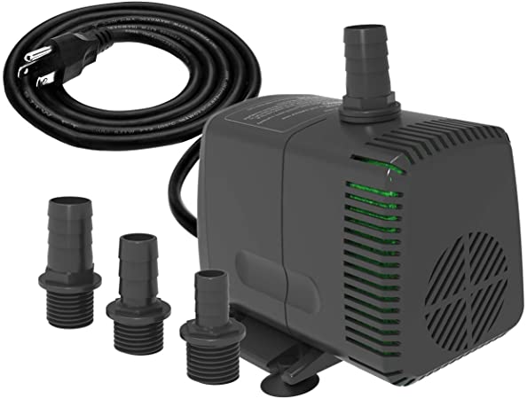 Knifel Submersible Pump 880GPH Ultra Quiet with Dry Burning Protection 10.2ft High Lift for Fountains, Hydroponics, Ponds, Aquariums & More……