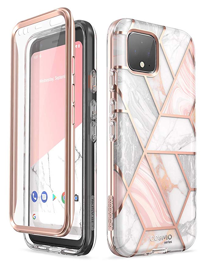 i-Blason Cosmo Case for Google Pixel 4 XL 6.3 inch (2019 Release), Slim Full-Body Stylish Protective Case with Built-in Screen Protector (Marble)