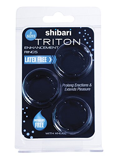 Shibari Triton Enhancement Pleasu-rings with Knubbs, Pack of 3