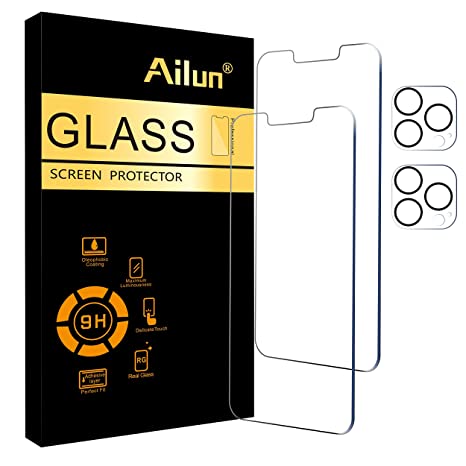 Ailun 2Pack Screen Protector Compatible for iPhone 13 Pro [6.1 inch] Display 2021   2 Pack Camera Lens Protector,Tempered Glass Film,[9H Hardness] - HD