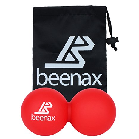 Beenax Peanut Massage Ball - Double Lacrosse Ball - Perfect for Trigger Point Therapy, Myofascial Release, Deep Tissue Massage, Yoga - Designed to Relieve Stress and Relax Tight Muscles
