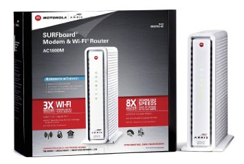 ARRIS SURFboard SBG6782AC DOCSIS 30 Cable Modem Wi-Fi AC1750 Router - Retail Packaging - White Certified Refurbished