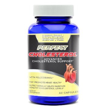 Lower Cholesterol Supplements, PERFECT CHOLESTEROL. Advanced Support Formula, Promotes Natural Heart Health. Includes Garlic, Niacin, Sterol complex, Gugulipid, Cayenne and More! 30 Servings Capsules