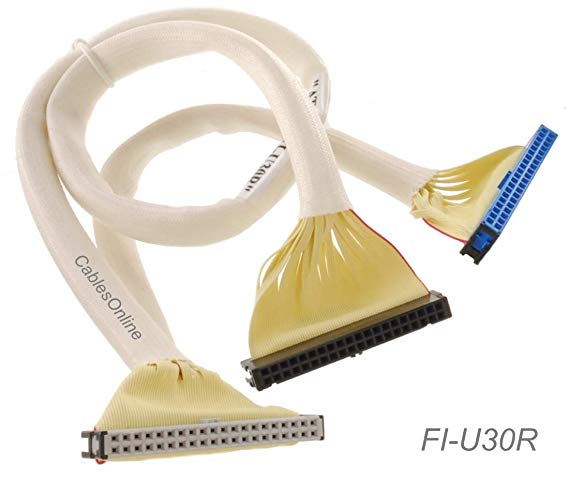 CablesOnline 30-inches 40-Pin (80-Wire) Ultra ATA 2-Drive White Internal Round Cable, FI-U30R