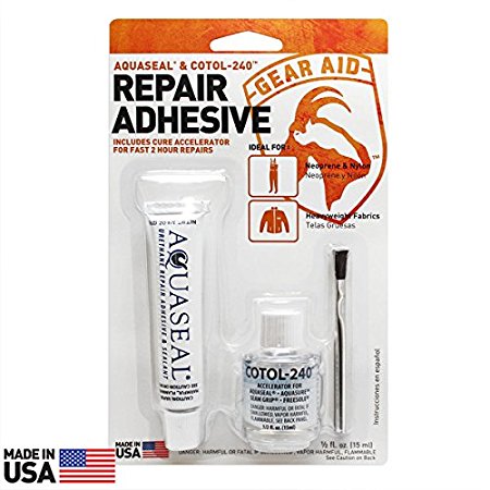 Gear Aid Aquaseal Urethane Repair Adhesive and Cotol 240 Cure Accelerator