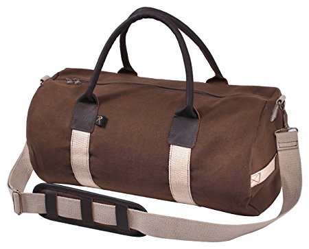 Rothco 19" Canvas & Leather Gym Bag, Sports Duffle Bag w/Shoulder Strap