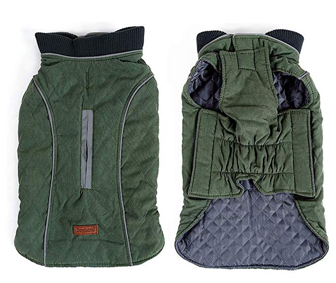 Rantow Reflective Dog Coat Winter Vest Loft Jacket for Small Medium Large Dogs Water-Resistant Windproof Snowsuit Cold Weather Pets Apparel, 6 Colors 7 Sizes (L, Green)