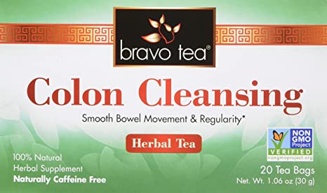 Bravo Tea Colon Cleansing Herbal Tea Caffeine Free, 20 Tea Bags