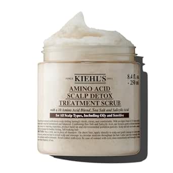 Kiehl's Amino Acid Scalp Scrub Detox Treatment, Gentle Detoxifying & Exfoliating Scalp Scrub, Salicylic Acid & Sea Salt, Paraben-Free, Sulfate-Free and Silicone-Free, For All Scalp Types - 8.4 fl oz