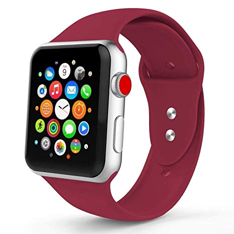 iYou Sport Band Compatible for Apple Watch Band 38MM 42MM, Soft Silicone Replacement Sport Strap Compatible for iWatch 2017 Apple Watch Series 3/2/1, Edition, Nike , All Models More Colors Choose