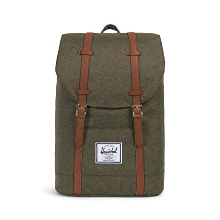 Herschel Retreat Backpack Ivory Green Slub/Tan Synthetic Leather One Size