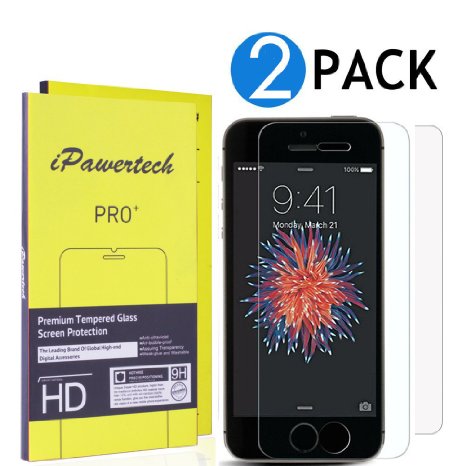 (2 Pack) iPhone 5 Screen Protector, Premium HD Clear (Invisible) Tempered Glass Screen Protector for iPhone 5 / SE / 5S / 5C, Anti-Scratch, Bubble-Free, Touch-screen Accuracy (Lifetime Warranty)