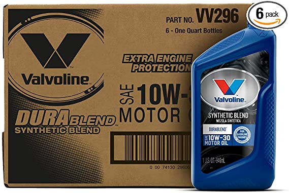 Valvoline DuraBlend SAE 10W-30 Synthetic Blend Motor Oil 1 QT, Case of 6