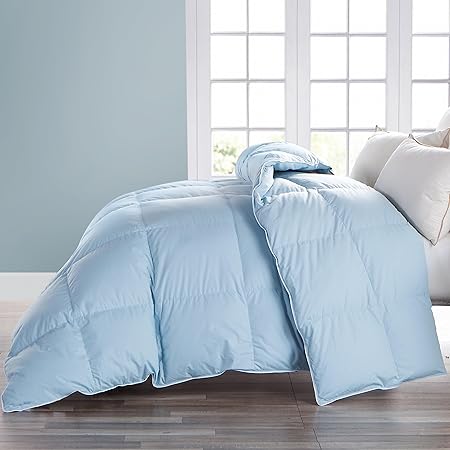 L LOVSOUL Goose Feather Down Comforter King Size All Season Duvet Insert Navy Down Comforter 1200 Thread Count 700+ Fill Power 100% Cotton Comforter 106x90Inches