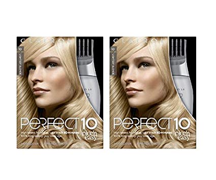 Clairol Perfect 10 By Nice 'N Easy Hair Color Kit (Pack of 2), 010Lightest Blonde Color, Includes Comb Applicator, Lasts Up To 60 Days