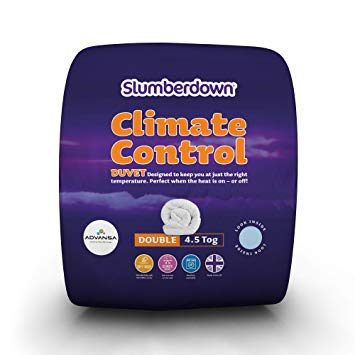 Slumberdown Climate Control 4.5 Tog Duvet-Double, Microfibre White