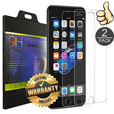 iPhone 6 6S Screen Protector [2 Pack] by VOKOLY, [9H Hardness] [Crystal Clear] [Buble Free] [3D Touch Compatible] Tempered Glass Screen Protector for Apple iPhone 6/6S (iPhone 6/6S)