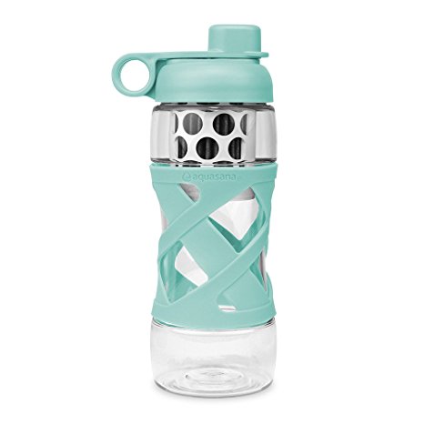 Aquasana Active 20 oz. Clean Water Bottle with Filter BPA Free Plastic, Glacier