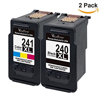 Valuetoner Remanufactured Ink Cartridge Replacement PG-240XL CL-241XL High Yield 5206B005 5206B001 5208B001 (1 Black, 1 Color) 2 Pack for Canon Pixma MG3620 MX432 MX532 MG3520 MX452 MX512 Printer