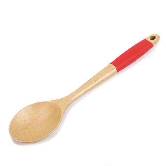 Chef Craft 21997 Silicone Wooden Spoon, Red