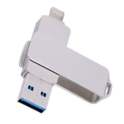 USB 3.0 Flash Drive for iPhone, KEXIN 128GB iOS iPad Dual Lightning External Storage, Memory Stick Expansion for iPhone iPad MacBook iOS Windows PC