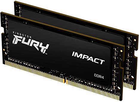 Kingston FURY Impact 64GB (2x32GB) 3200MHz DDR4 CL20 Laptop Memory Kit of 2 KF432S20IBK2/64, Black