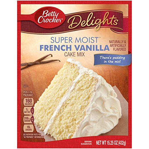 Betty Crocker Baking Mix, Super Moist Cake Mix, French Vanilla, 15.25 Oz Box