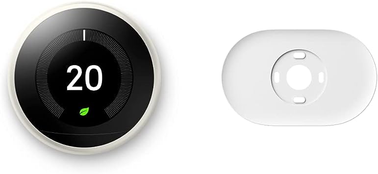 Google Nest Learning Thermostat - Programmable Smart Thermostat for Home - White & Nest Thermostat Trim Kit - Made for The Nest Thermostat - Programmable WiFi Thermostat Accessory