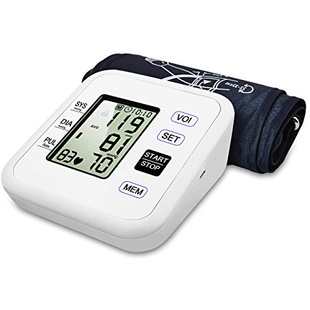 WEILIGU Blood Pressure Monitor Upper Arm Digital Smart BP Meter with Large Display Cuff 8.7"to16.9" FDA Approved Included Storage Bag