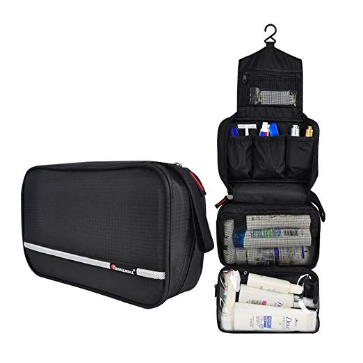 Travel Toiletry Bag,Hanging Toiletry Bag with Compartments Portable and Folding Cosmetic Bags with Hook Organizer Bags for Business, Traveling, Outdoor, Vacation, Perfect for Men,Women,Adults,Children