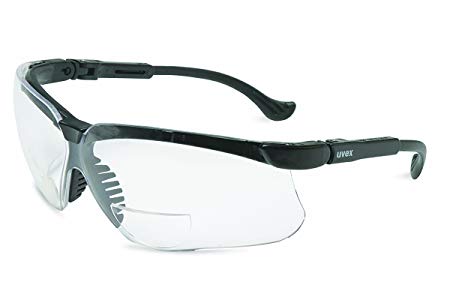 Uvex S3761 Genesis Reading Magnifiers Safety Eyewear  1-1/2, Black Frame, Clear Ultra-Dura Hardcoat Lens