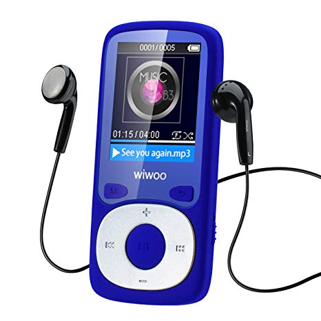 MP3 MP4 Player 16 gb with Fm Radio,Portable Music Player with Armband for Running Jogging Sport,Expandable up to 64GB (Blue)