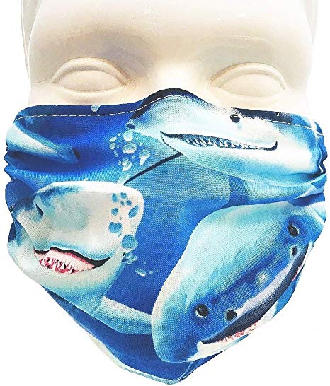 Breathe Healthy Dust and Allergy Mask - Comfortable, Washable Protection, Dust, Pollen, Asthma, Cold and Flu Germs; Gardening, Landscaping, Woodworking, Dog Grooming Shark Design(Child)