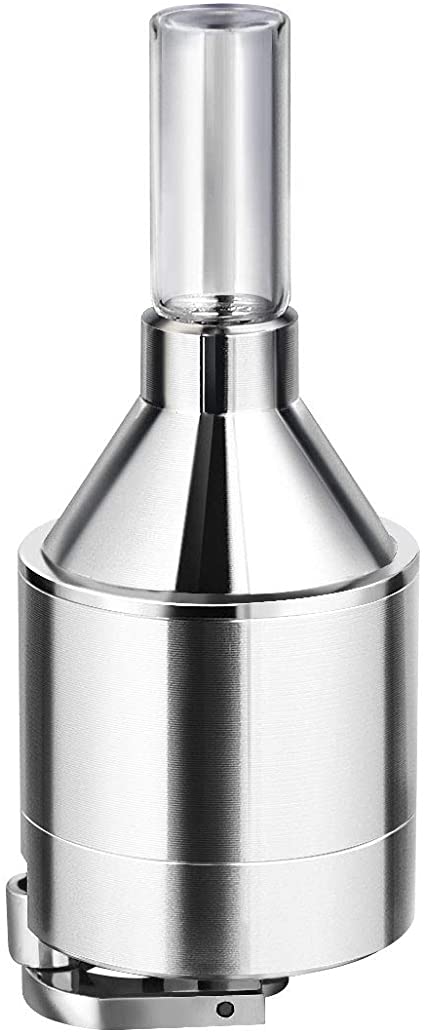 OUNONA Metal Powder Spice Grinder Spice Mills Powder Grinder Herb Crusher With Handle Mill Funnel with Snuff Glass Bottle(4.4x10.7CM)