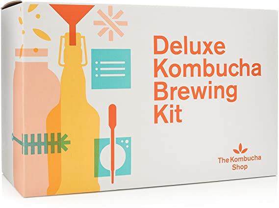 Deluxe Kombucha Brewing Kit - Six Swing Top Bottles, Stainless Steel Funnel, Custom Bottle Brush & Our Original Brewing Kit