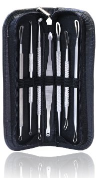 Inspiration Industry Blackhead and Blemish Remover Kit Treatment - 7 PCS Professional Surgical Extractor Instruments - Easily Cure Pimples Blackheads Comedones Acne and Facial Impurities