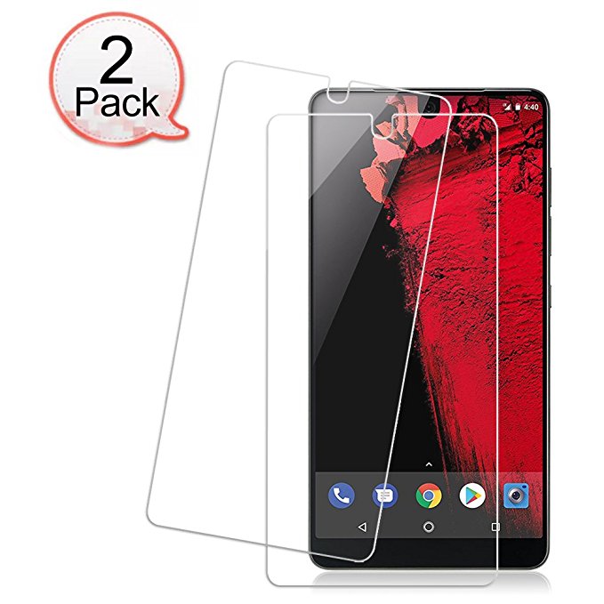 [2-Pack] Essential Phone [Upgraded with Full Adhesive] Tempered Glass Screen Protector, XKAUDIE 2.5D Arc Edges, 9 Hardness, HD, Anti-Scratch, For Essential Phone / Essential phone PH-1 …