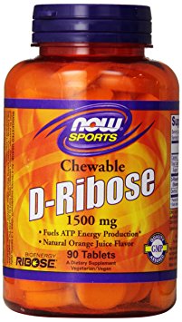 Now Foods D-ribose 1500mg Chewable Tablets, 90-Count