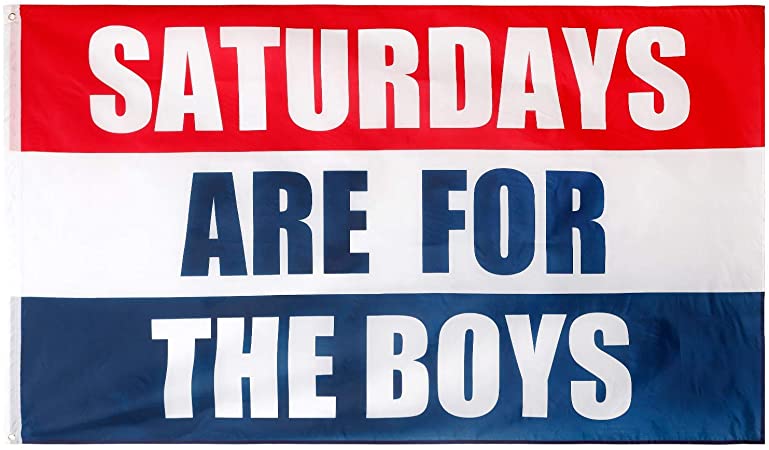 Saturdays are Boys Flag, 3x5 Feet Saturdays Flag, Outdoor Indoor Dorm Room Decoration Banner for College Football Fraternities Party