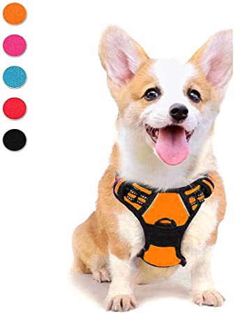 Supet Dog Harness, No Pull Dog Harness Puppy Harness Front Clip Pet Vest Harness with Handle Adjustable Dog Padded Harness 28M Reflective Oxford Comfortable Dog Harness for Outdoor Training Walking
